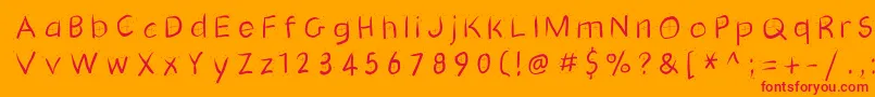 Gridscribblesswinging Font – Red Fonts on Orange Background
