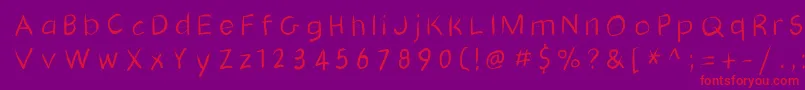 Gridscribblesswinging Font – Red Fonts on Purple Background