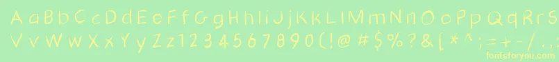 Gridscribblesswinging Font – Yellow Fonts on Green Background