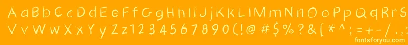 Czcionka Gridscribblesswinging – żółte czcionki na pomarańczowym tle