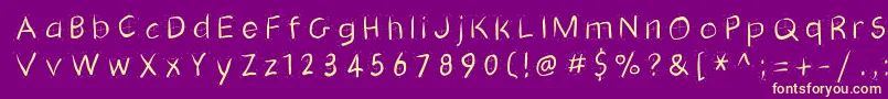 Gridscribblesswinging Font – Yellow Fonts on Purple Background