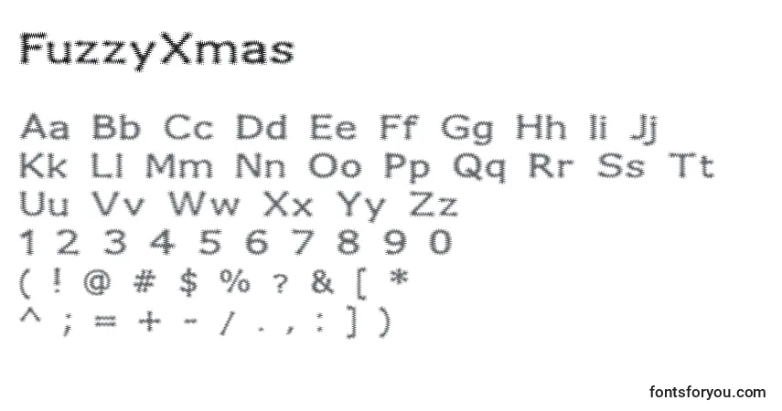 FuzzyXmas Font – alphabet, numbers, special characters