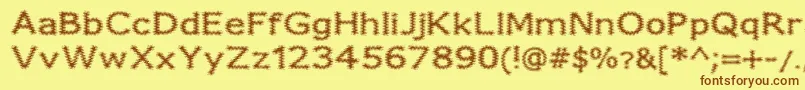 FuzzyXmas Font – Brown Fonts on Yellow Background