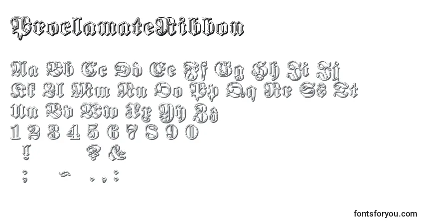 Fuente ProclamateRibbon - alfabeto, números, caracteres especiales