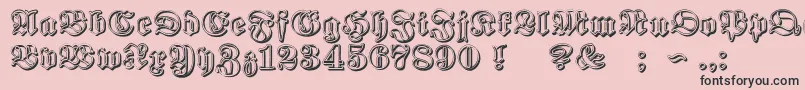 Weitere Informationen zur ProclamateRibbon-Schriftart ProclamateRibbon-Schriftart – Schwarze Schriften auf rosa Hintergrund
