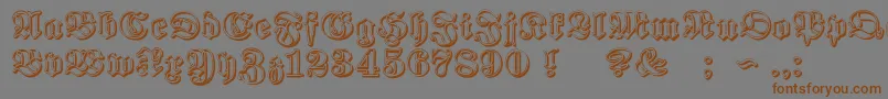 ProclamateRibbon-Schriftart – Braune Schriften auf grauem Hintergrund