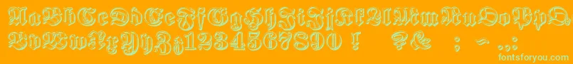 ProclamateRibbon Font – Green Fonts on Orange Background