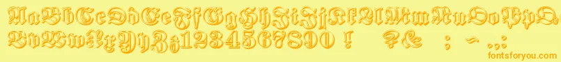 Saiba mais sobre a fonte ProclamateRibbon Fonte ProclamateRibbon – fontes laranjas em um fundo amarelo