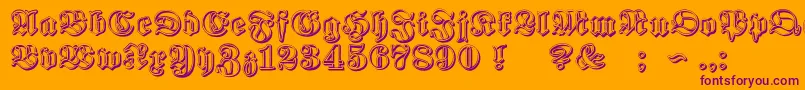 ProclamateRibbon Font – Purple Fonts on Orange Background