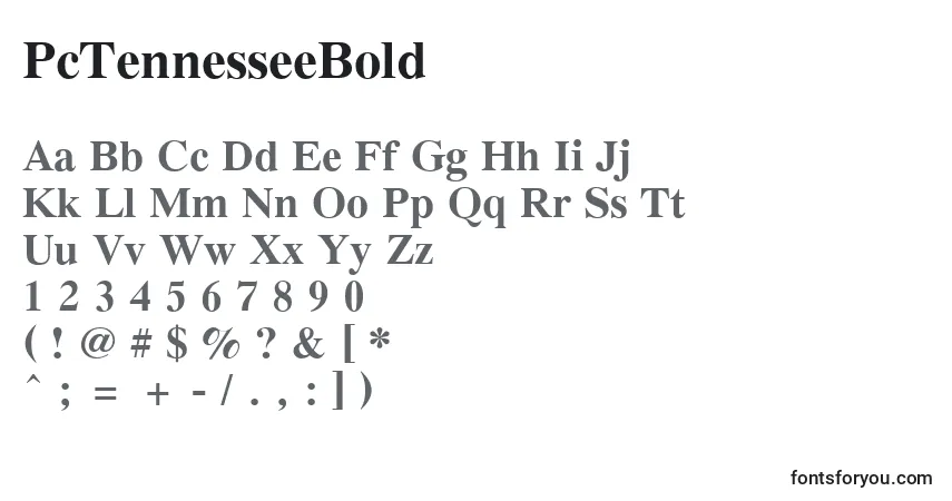 Шрифт PcTennesseeBold – алфавит, цифры, специальные символы