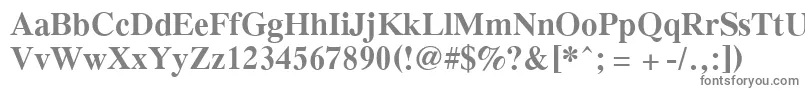 PcTennesseeBold-fontti – harmaat kirjasimet valkoisella taustalla