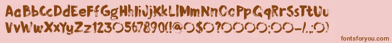 DkMomotaro Font – Brown Fonts on Pink Background