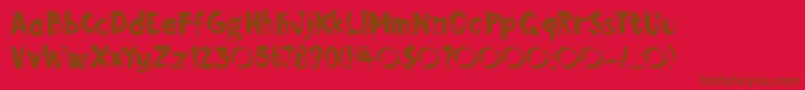 Police DkMomotaro – polices brunes sur fond rouge