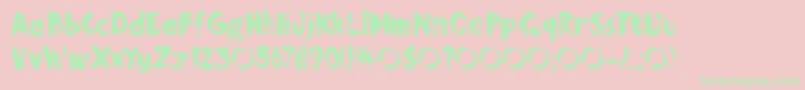 DkMomotaro Font – Green Fonts on Pink Background