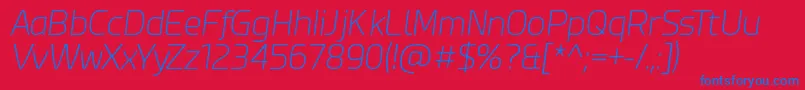 EsphimereExtraLightItalic Font – Blue Fonts on Red Background