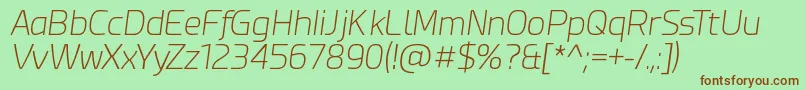 EsphimereExtraLightItalic Font – Brown Fonts on Green Background