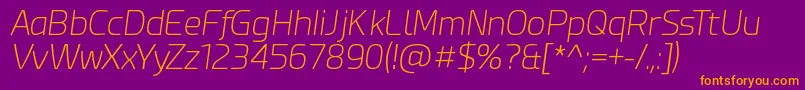 EsphimereExtraLightItalic Font – Orange Fonts on Purple Background