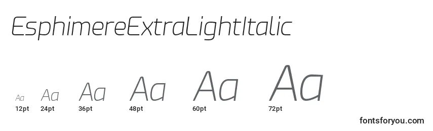 EsphimereExtraLightItalic Font Sizes