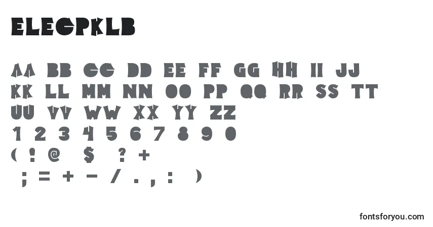 A fonte Elecpklb – alfabeto, números, caracteres especiais