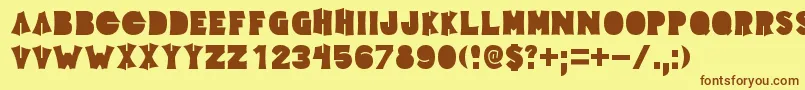 Elecpklb Font – Brown Fonts on Yellow Background