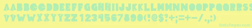 Elecpklb Font – Green Fonts on Yellow Background