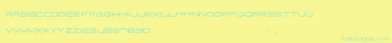 Fraulein-Schriftart – Grüne Schriften auf gelbem Hintergrund