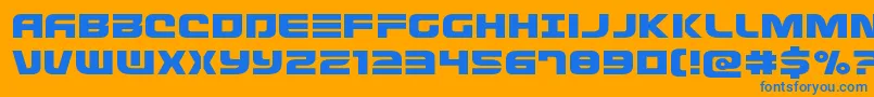 More about Defconzeroexpand Font Defconzeroexpand Font – Blue Fonts on Orange Background