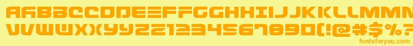 Defconzeroexpand-Schriftart – Orangefarbene Schriften auf gelbem Hintergrund