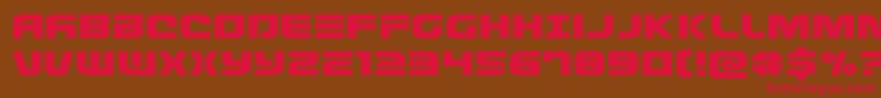 フォントDefconzeroexpand – 赤い文字が茶色の背景にあります。