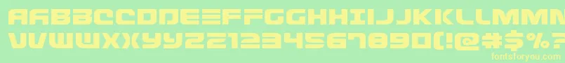 Defconzeroexpand-fontti – keltaiset fontit vihreällä taustalla