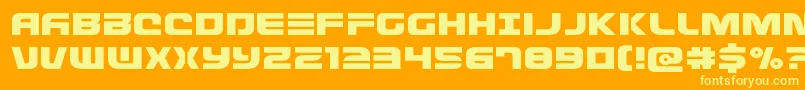 Defconzeroexpand Font – Yellow Fonts on Orange Background