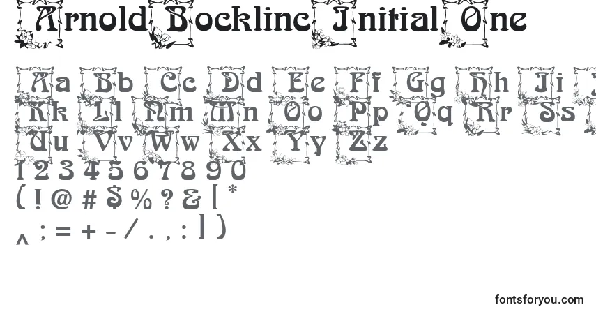 ArnoldBocklincInitialOne-fontti – aakkoset, numerot, erikoismerkit