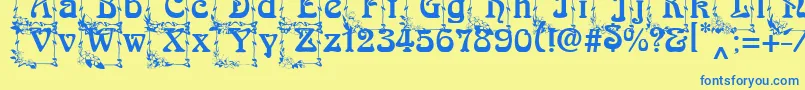 ArnoldBocklincInitialOne Font – Blue Fonts on Yellow Background