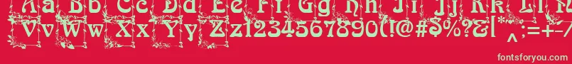 ArnoldBocklincInitialOne Font – Green Fonts on Red Background
