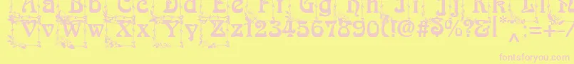 ArnoldBocklincInitialOne Font – Pink Fonts on Yellow Background