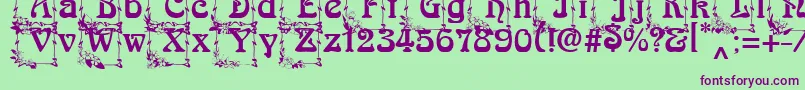 ArnoldBocklincInitialOne Font – Purple Fonts on Green Background