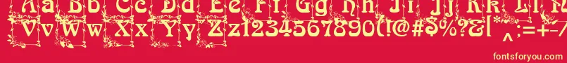 ArnoldBocklincInitialOne Font – Yellow Fonts on Red Background