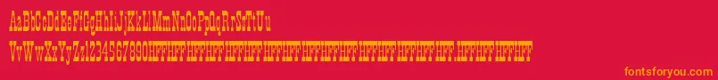 フォントHffXmasHoedown – 赤い背景にオレンジの文字