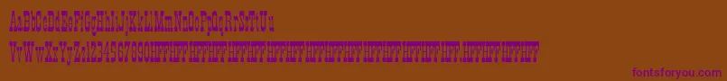 Czcionka HffXmasHoedown – fioletowe czcionki na brązowym tle
