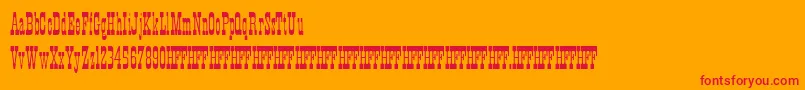 HffXmasHoedown Font – Red Fonts on Orange Background