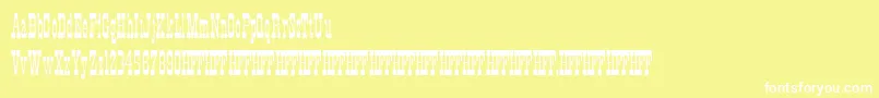 Czcionka HffXmasHoedown – białe czcionki na żółtym tle