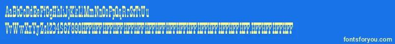 HffXmasHoedown Font – Yellow Fonts on Blue Background