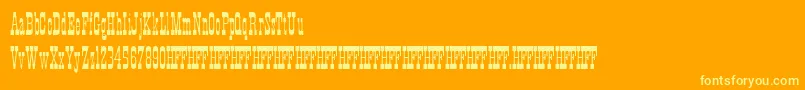 Шрифт HffXmasHoedown – жёлтые шрифты на оранжевом фоне