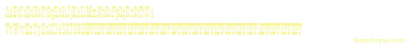 Fonte HffXmasHoedown – fontes amarelas em um fundo branco