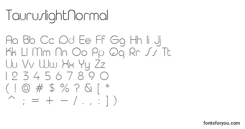 Fuente TauruslightNormal - alfabeto, números, caracteres especiales