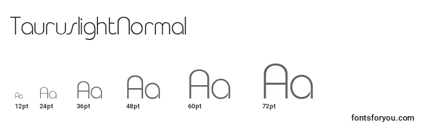 TauruslightNormal Font Sizes