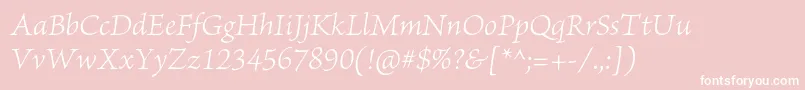 BriosoproLightit Font – White Fonts on Pink Background