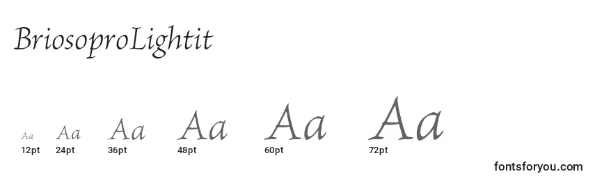 BriosoproLightit Font Sizes