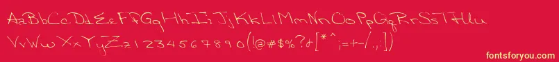 Victorias Font – Yellow Fonts on Red Background