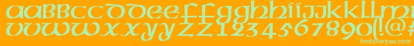 Megen Font – Green Fonts on Orange Background